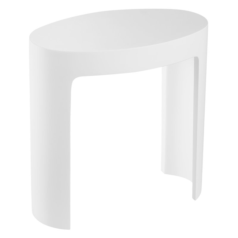Ancona 17” Bathroom Shower Bench in Pure Acrylic Stone in Matte White
